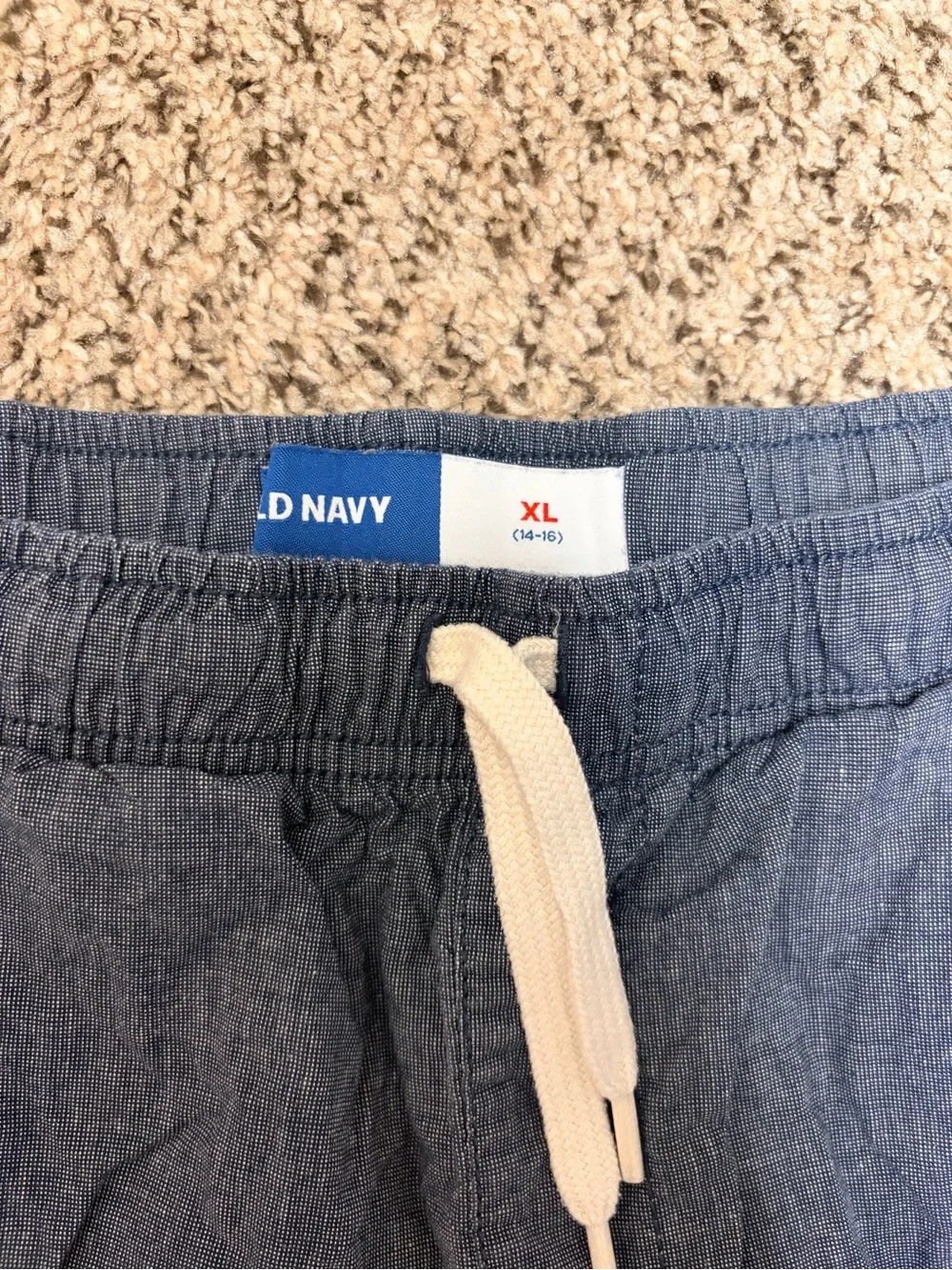 Old Navy Boys Chambray Drawstring Shorts Size XL 14-16